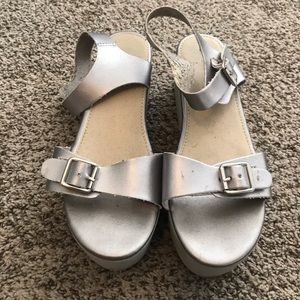 Metallic sandals